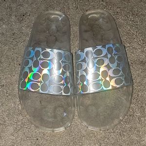 Coach metallic slides size 8